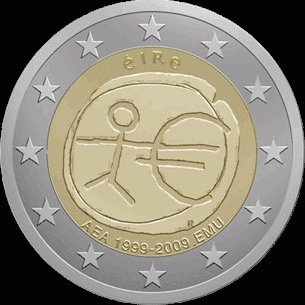 Ierland 2 euro 2009 10 jaar EMU UNC